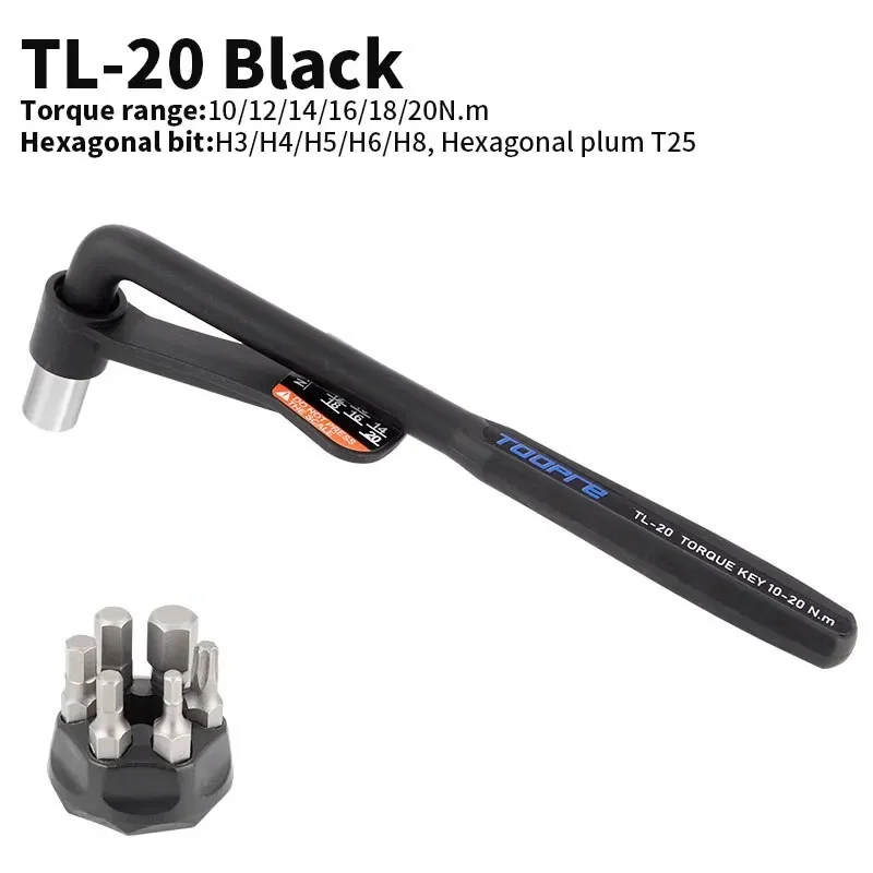 Llave dinamométrica portátil para bicicleta, juego hexagonal interno de 10-20NM, juego de herramientas de torsión de alta precisión, herramienta de reparación de bicicletas, multiherramienta: Rojo