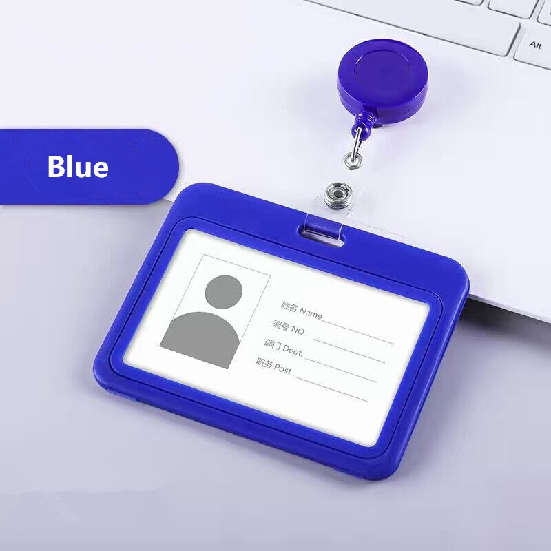 Work Office Name Card Badge Reel Student Nurse Exhibition ID Name Card Badge Holder With Metal Clip Office Supplies: Blue