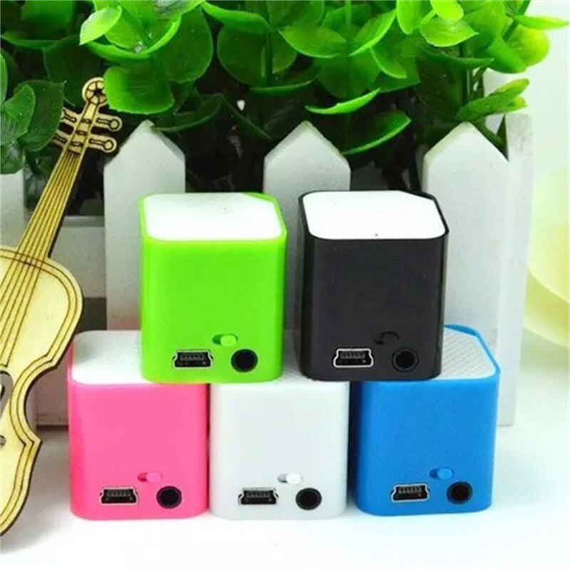 Reproductor de música portátil de tamaño Mini, reproductor de Audio con forma de cubo, MP3, interferencias de grietas, compatible con tarjeta TF, altavoz recargable