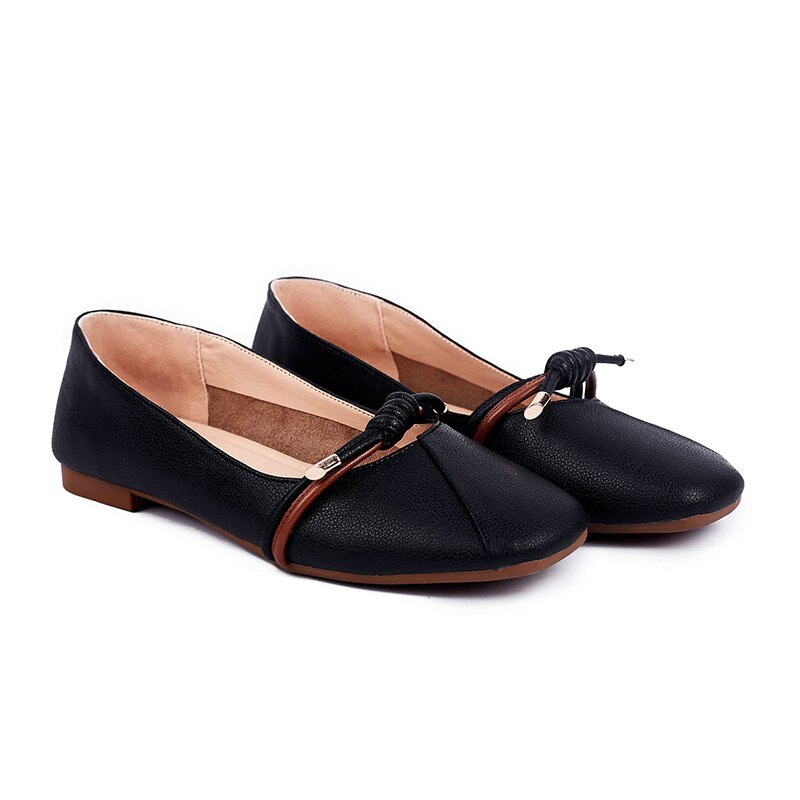 Feversole Vrouwen Mary Jane Fashion Vierkante Teen Gewatteerde Enkel Lage Hak Slip On Flats, Sq Maryjane Zwart Vegan Leer, 4 UK