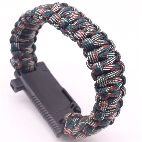 Men Braided Multi-function Outdoor Paracord Survival Bracelet Knife Compass Camping Rescue Emergency Rope Bracelets For Women: K