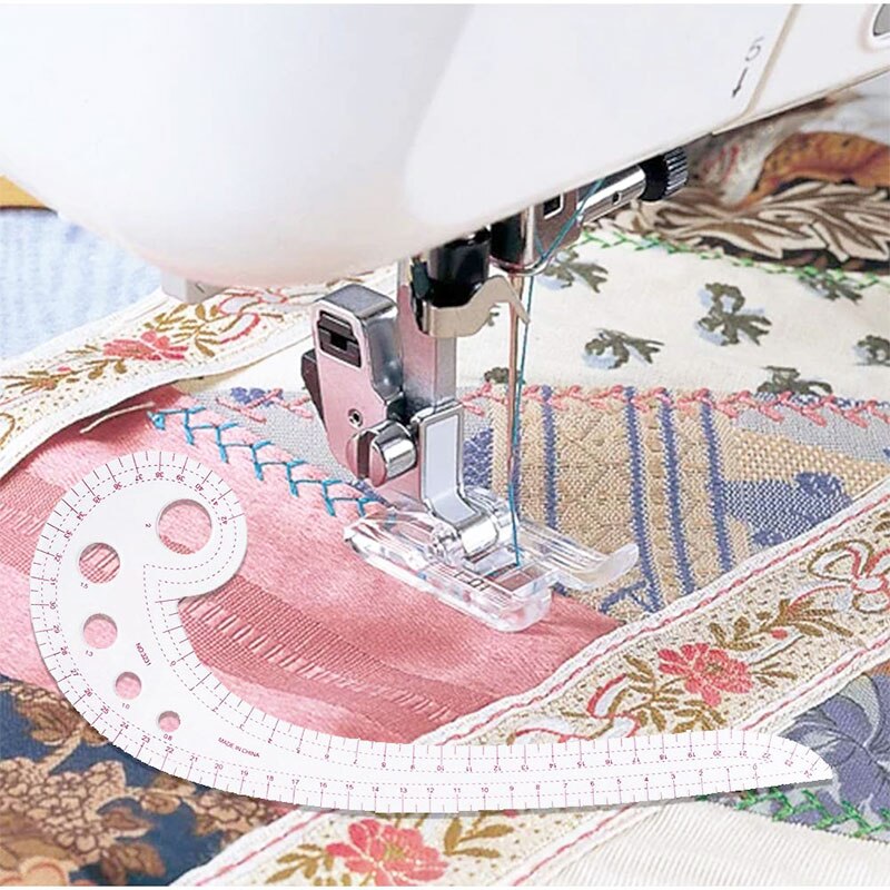 12.01" Long Comma Shaped Plastic Transparent French Curve Ruler Spline Sewing Patchwork Feet Tailor Yardstick Cloth Cutting