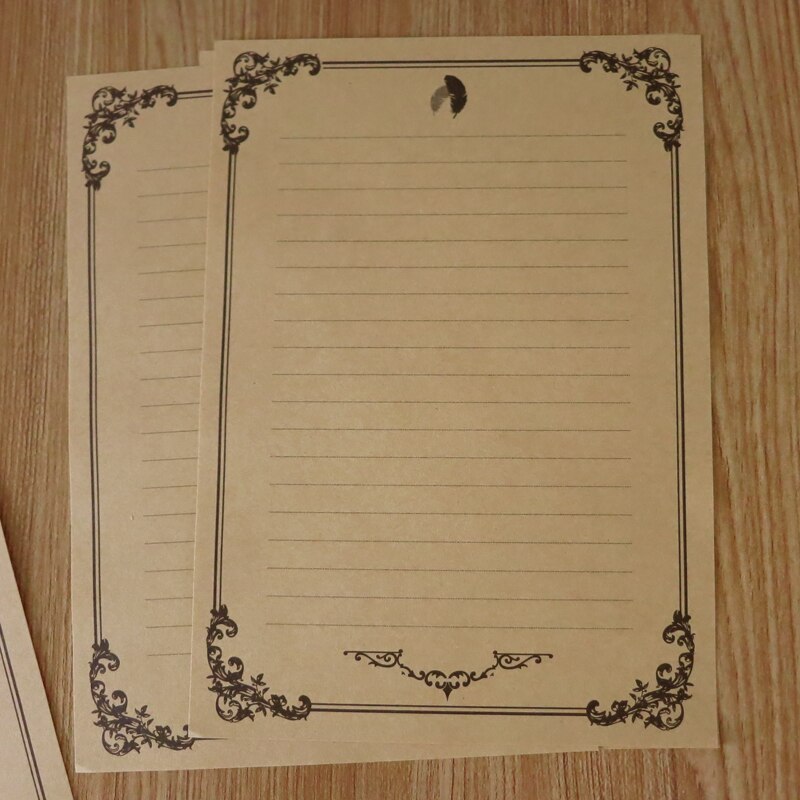 80sheets Vintage Kraft Letter Paper European Style Writing Paper Office School Stationery supplies