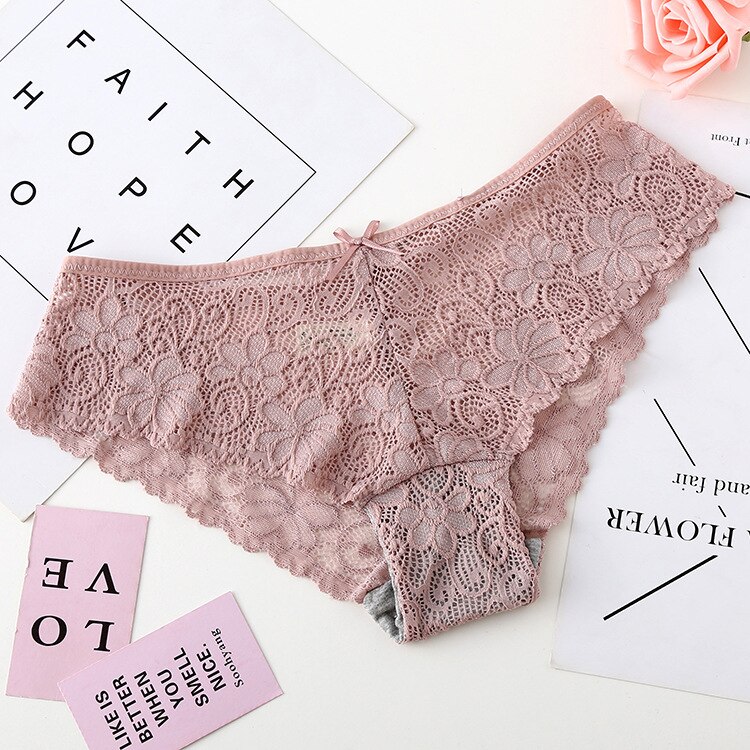 Women Sexy Lace Panties Culotte Femme Cotton Modis Tangas Low-rise Seamless Female Underpanties: 5