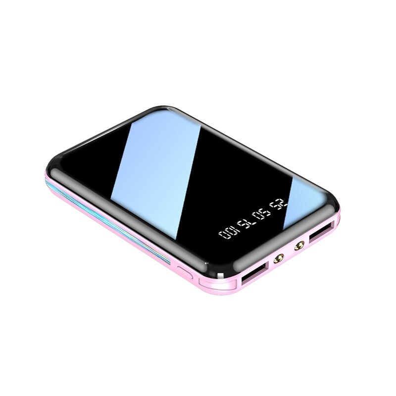 Power Bank 20000mAh Dual USB Portable Charger External Battery Mini Powerbank For iPhone 11 Xs X Samsung S8 S20 Xiaomi Poverbank: Square Pink