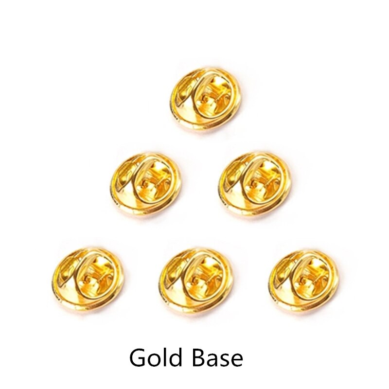 50 conjuntos oro plata Color Base mariposa broche Base soporte cobre Metal broche pines insignia soporte para hacer joyería Diy conclusiones: Gold Base