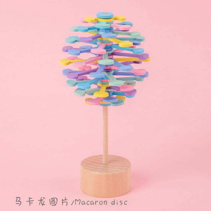 1 PC Fibonacci Sequence Wooden Toys Rotary Spin lollipop Toy Stress Relief bar Toys Funny Colorful Children Toy: 3