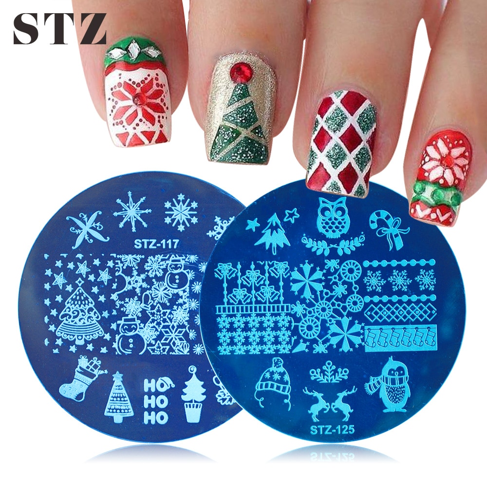 STZ noël Nail Art estampage plaques flocons de neige Dreamcather étoile timbre à ongles modèle pochoir manucure moule outils STZ/MC