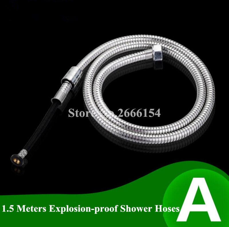 Accesorios de baño, manguera de ducha antigiro 1,5 m/2m/3m manguera de agua de baño de cabezal de ducha cromado a prueba de explosiones de acero inoxidable: Gris claro