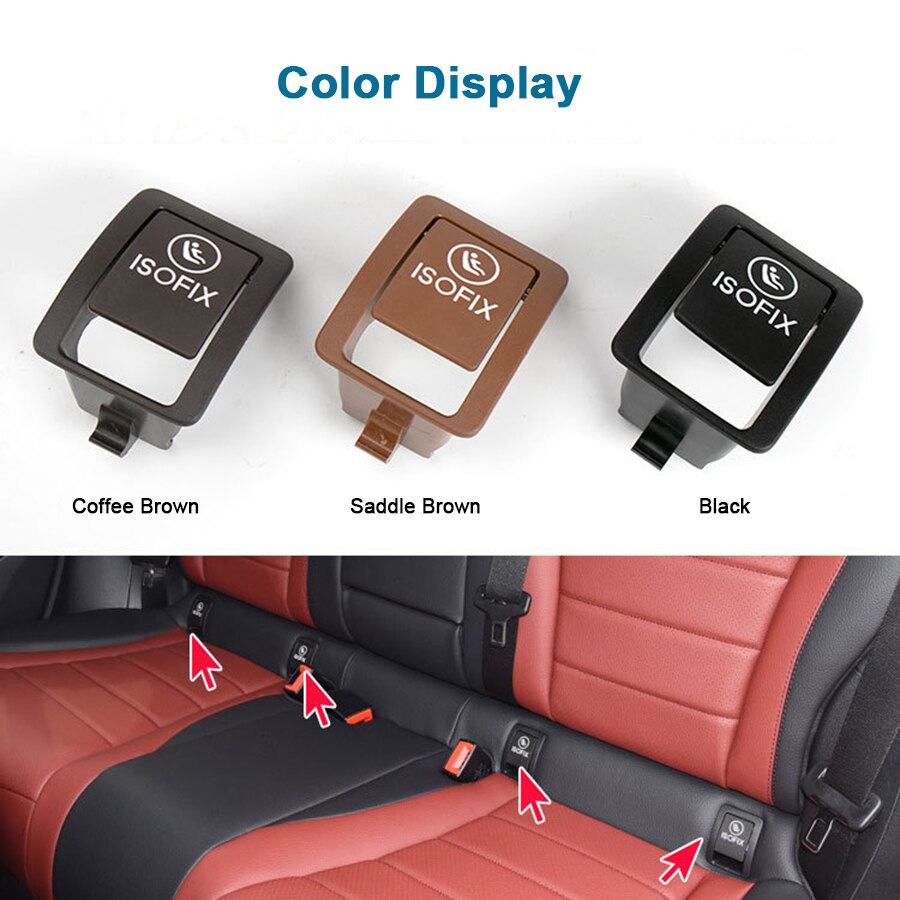 Cubierta de seguridad ISOFIX para asiento trasero de coche, anclaje de seguridad para Mercedes Benz glc-class W253, color negro y marrón