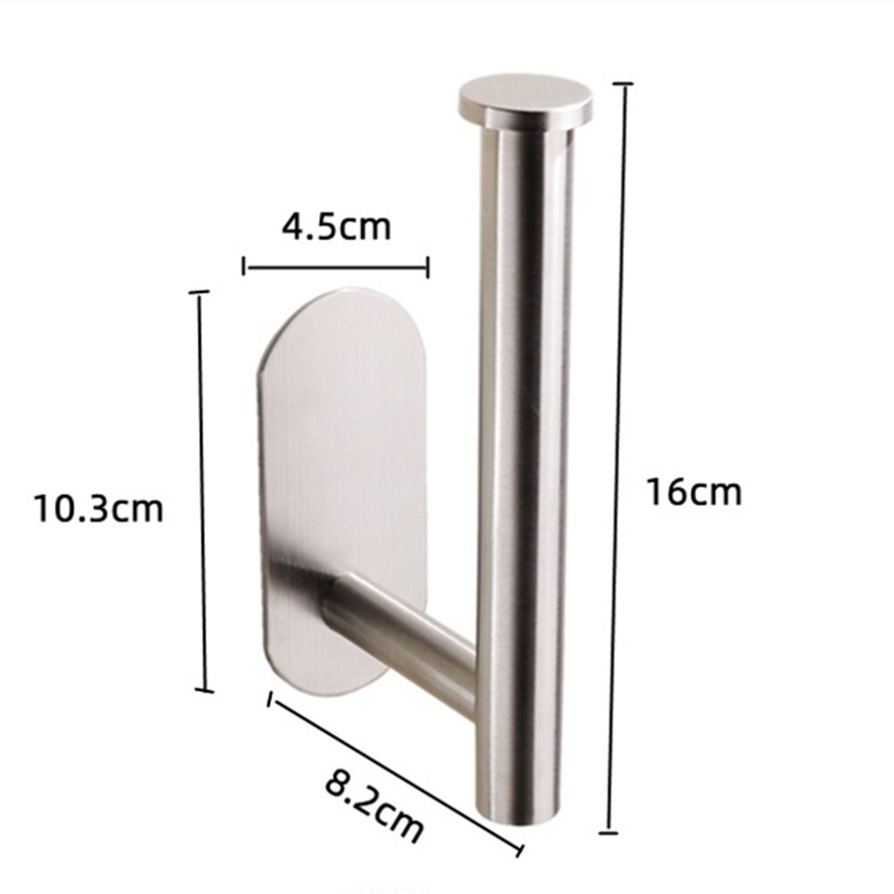 Toiletrolhouder Zelfklevende Draagbare Toiletrolhouder Voor Badkamer Stick Op Wall Rvs Geborsteld Toiletrolhouder: Punch-free Silver