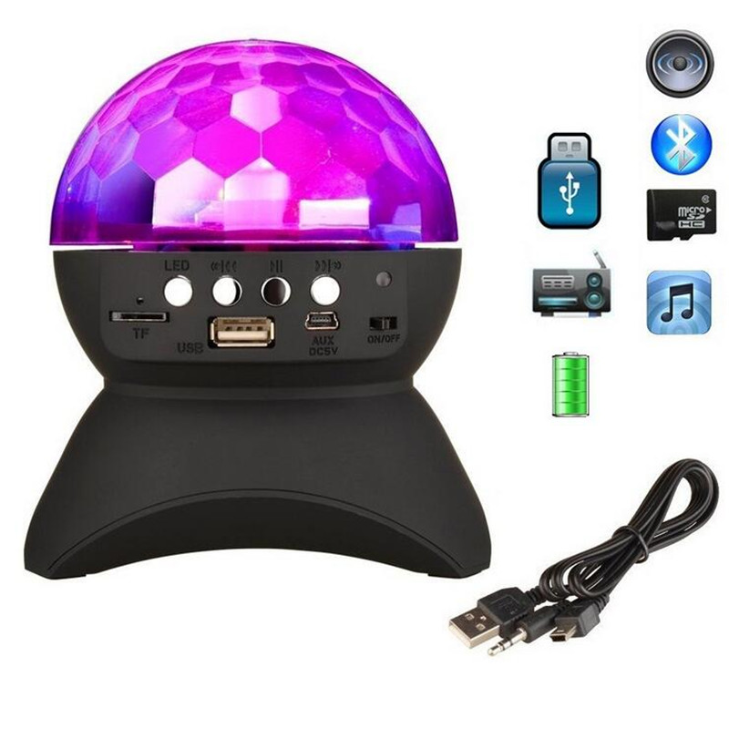 LED Licht Bluetoot Lautsprecher Drahtlose Kristall Ball Disco Subwoofer Lautsprecher Lautsprecher Unterstützung FM Dance Party Sound Box Für Handys