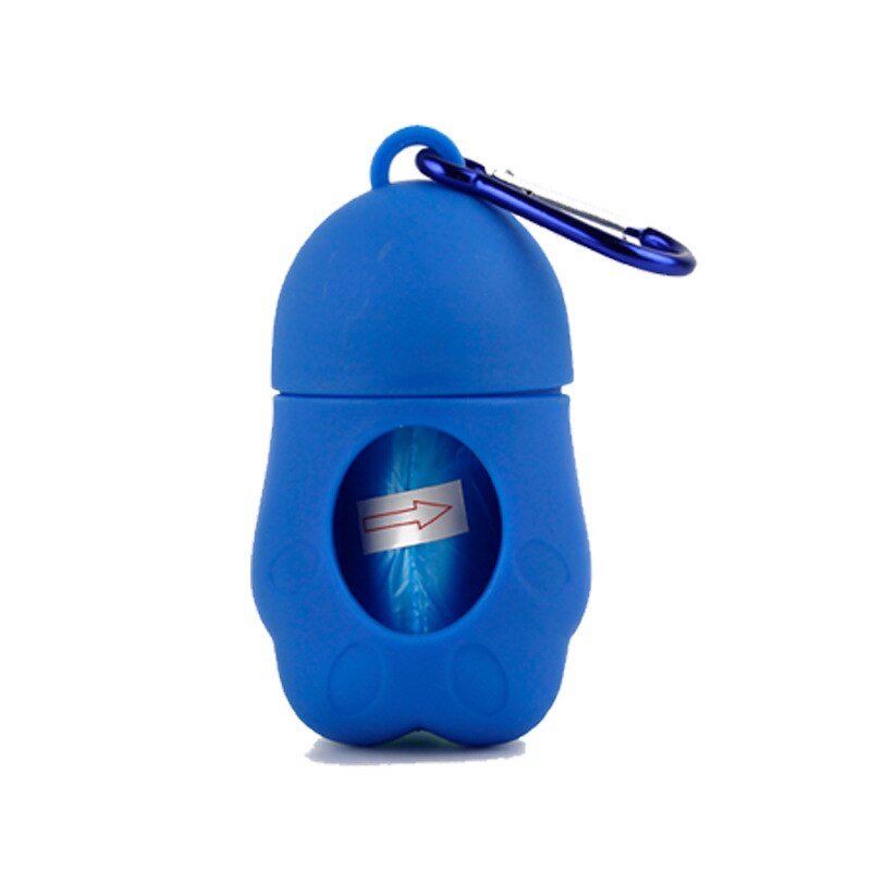 Portable outdoor pet trash box for cleaning puppy dog poop bucket bag dog trash bag holder cleaning supplies plastic poop bag: blue