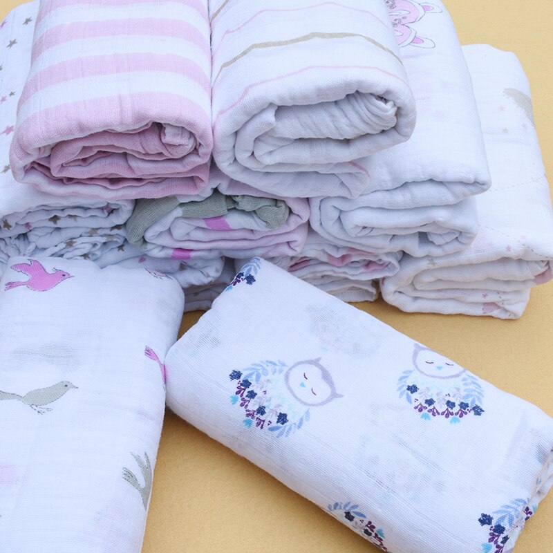 120x120cm Mussola di Cotone Del bambino Fasce Coperta bambino in Cotone Swaddle Asciugamano bambino Swaddles per Il bambino Appena nato Coperta 200g