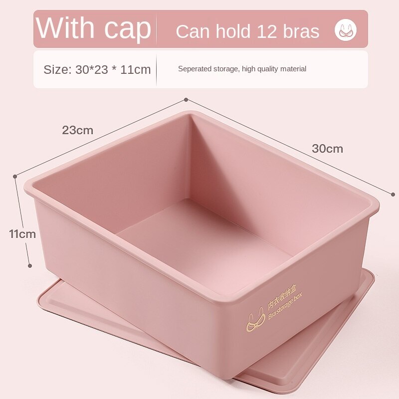 Underwear Storage Box Household Drawer Wardrobe Compartment Artifact Socks Panties Three-in-one Storage Box Shorts storage box: Pink without check