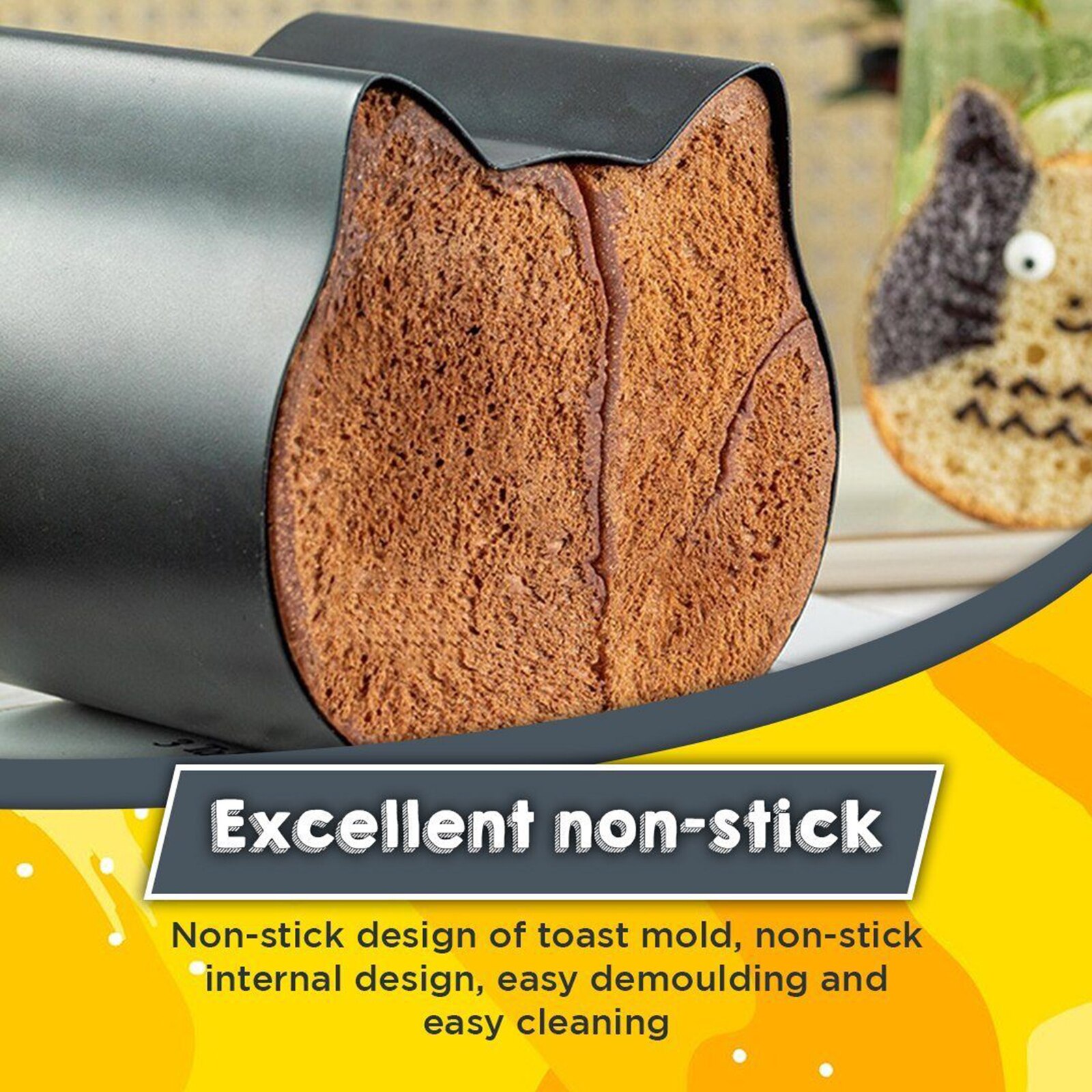 Cat Shaped Toast Box Non Stick Bread Cat Head Cat Shaped Toast Box Cute Bread Cat Type Toast Aluminized Iron Plate Cake Mould