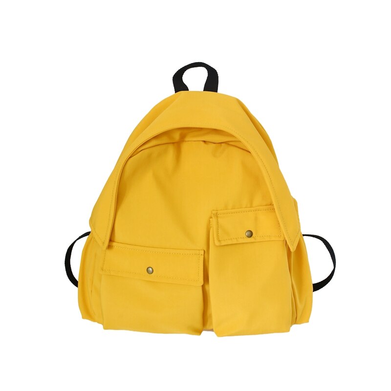 HOCODO sac d'école de grande capacité pour les adolescentes imperméable en Nylon femmes sac à dos solide couleur livre sac voyage sacs à bandoulière: Yellow