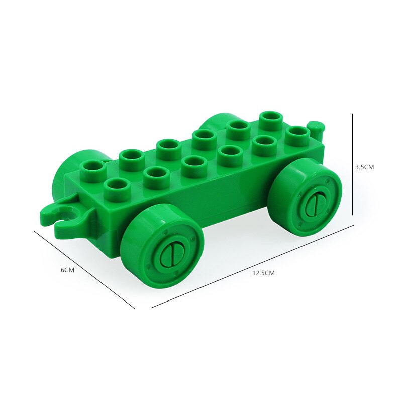 Trasporto ferroviario blocchi di costruzione di grandi dimensioni nuovi accessori pista creativa assemblare giocattoli per bambini mattoni treno urbano compatibile: Green trailer