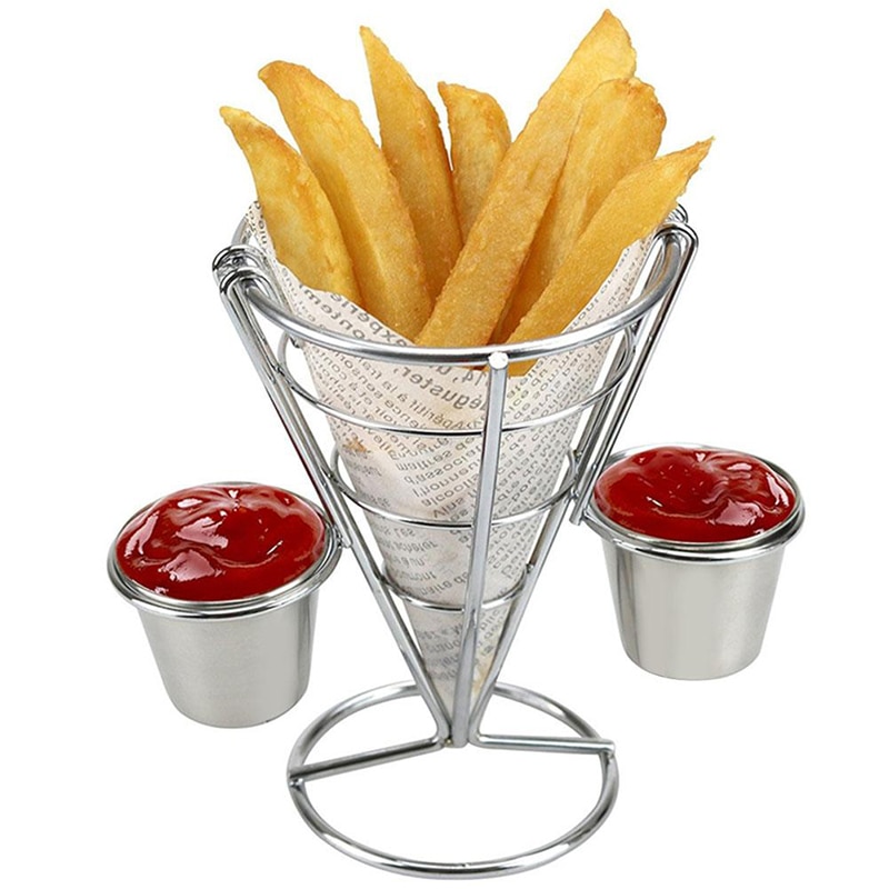 French fries stand Buffet cone snack display rack Fried chicken display rack French fries basket buffet cone snack rack