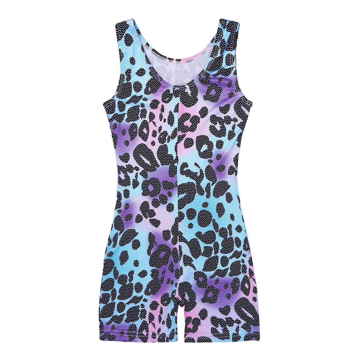 Kids Gymnastics Leotards Dancewear Sleeveless Leopard Printed Ballet Gymnastics Leotard Girls Ballet Dance Jumpsuit Bodysuits