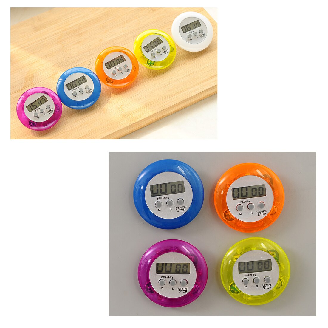 Ronde Elektronische Timer Kookwekker Digitale Mini Lcd Stopwatch Timer Keuken Stop Horloge Timer Keuken Gereedschap Koken Gereedschap