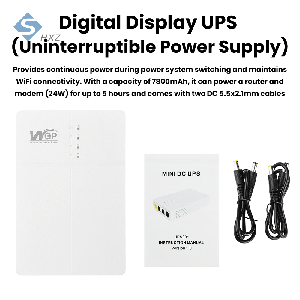 DC 2V 2A/9V 1A Uninterruptible Power Supply 27W Mini UPS 7800mAh Hoge Capaciteit Batterij Backup voor Toegangscontrole Router Camera