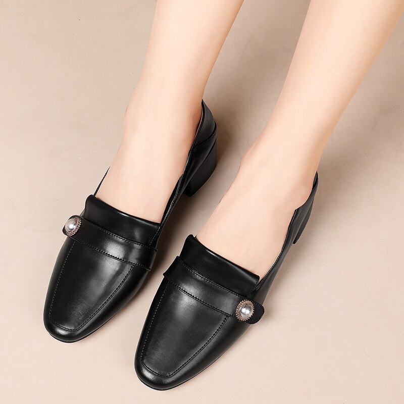 Ins dames pumps natuurlijk leer plus size 22-26.5cm damesschoenen internet beroemdheid single schoenen modieuze wilde pumps