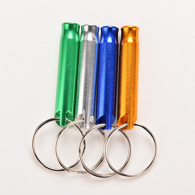 Gmarty 4 Colors For Camping Hiking Mixed Aluminum Emergency Survival Whistle Keychain Cheerleading