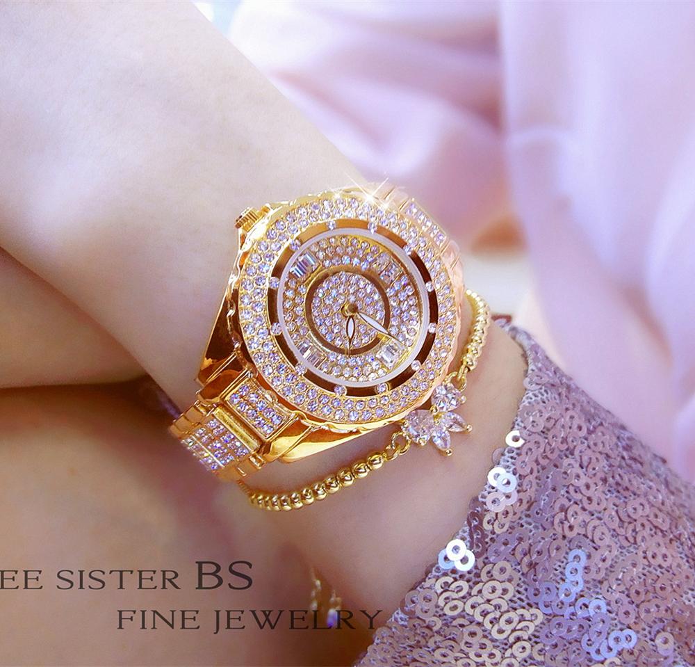 BS BEE SISTER Women Watch with Czech Diamond 30m Bling Bling Starry Sky Watch Wife (NO bracelet)