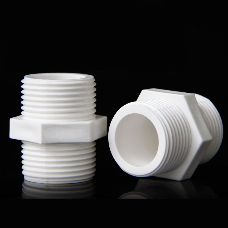 gogo PVC nipple fitting water supply pipe straight screw through double outer thread