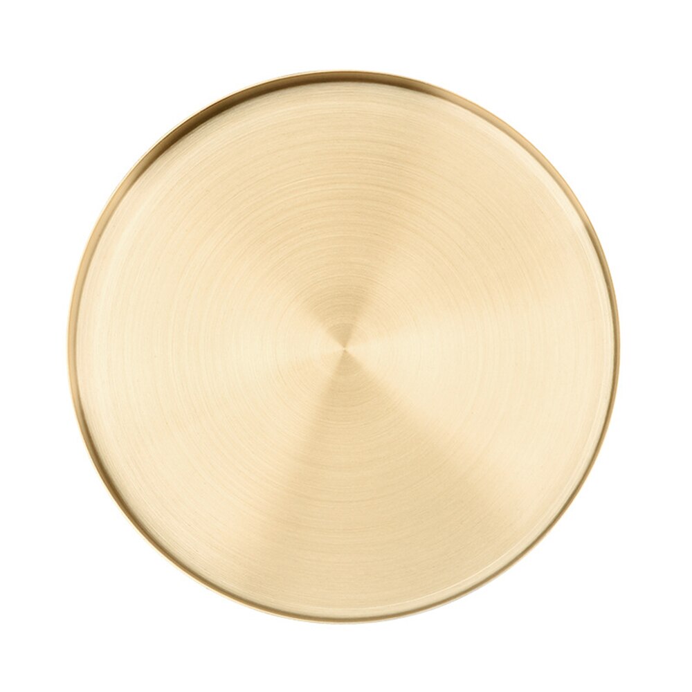 Gouden Dienblad Ronde Voedsel Sieraden Display Lade Rvs Ring Ketting Opslag Pan Luxe Thuis Thee Lade Organizer: S