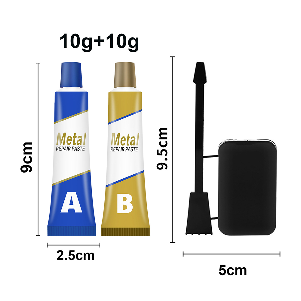 2Pcs A+B Metal Repairing Adhesive Super Glue Iron Steel Industrial Repair Paste Auto Radiator Water Tank Special Welding Glue: 20g