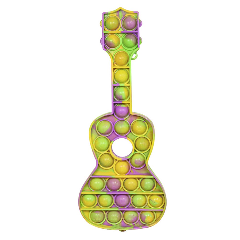 Gitarre-form Autismus Sensorische Spielzeug Weichen Vent Stress Relief Squeeze Spielzeug Lustige Push Blasen Fidget Stress Reliever Desktop Zappeln: 02