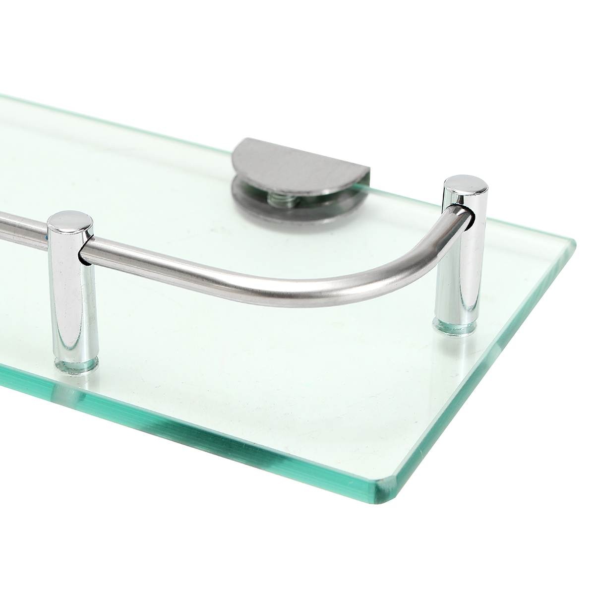 Glass Shower Shelf Bathroom Rack Organizer Holder Rectangle Tier Bathroom Hardware Shampo Mirror Front Rack Wall Mount Shelf