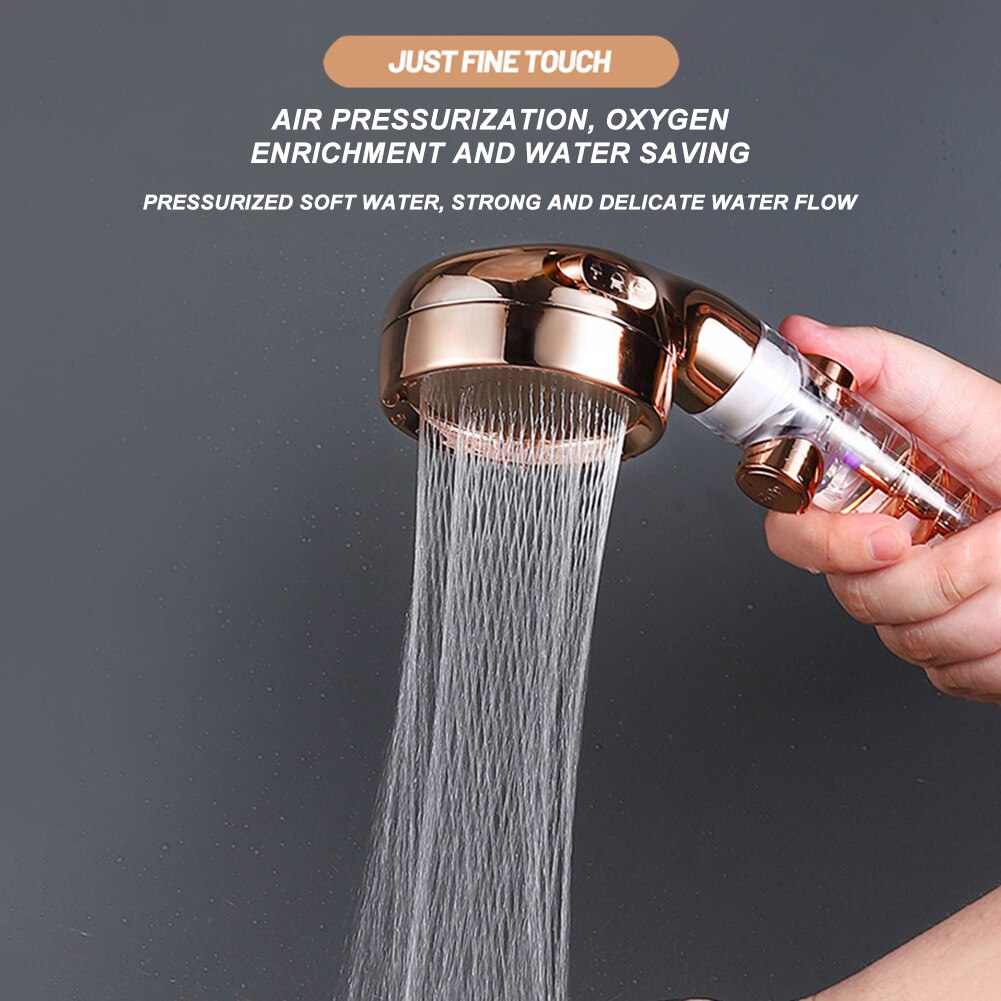 High Pressure Handheld Shower Head 3-Speed Turbo Shower Pressurized Large Water Powerful Shower Spray Filter And Pause Button