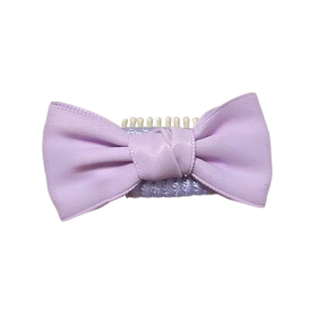 Pajarita compacta para mascotas, pinzas para el pelo, accesorios de peinado, pasador de Color vibrante para Festival: Light Purple