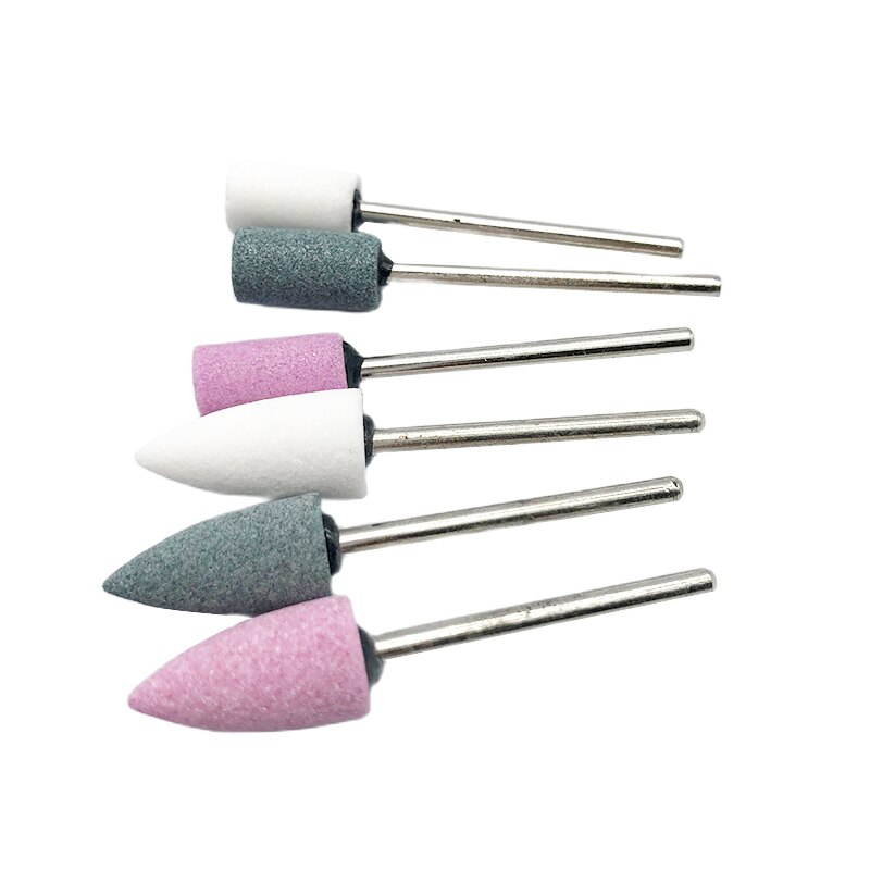 10pz smerigliatrici per pietre montate dentali frese per ghiaia 2.35mm pietra bianca rosa verde per modellare e modellare l'albero in metallo porcellana