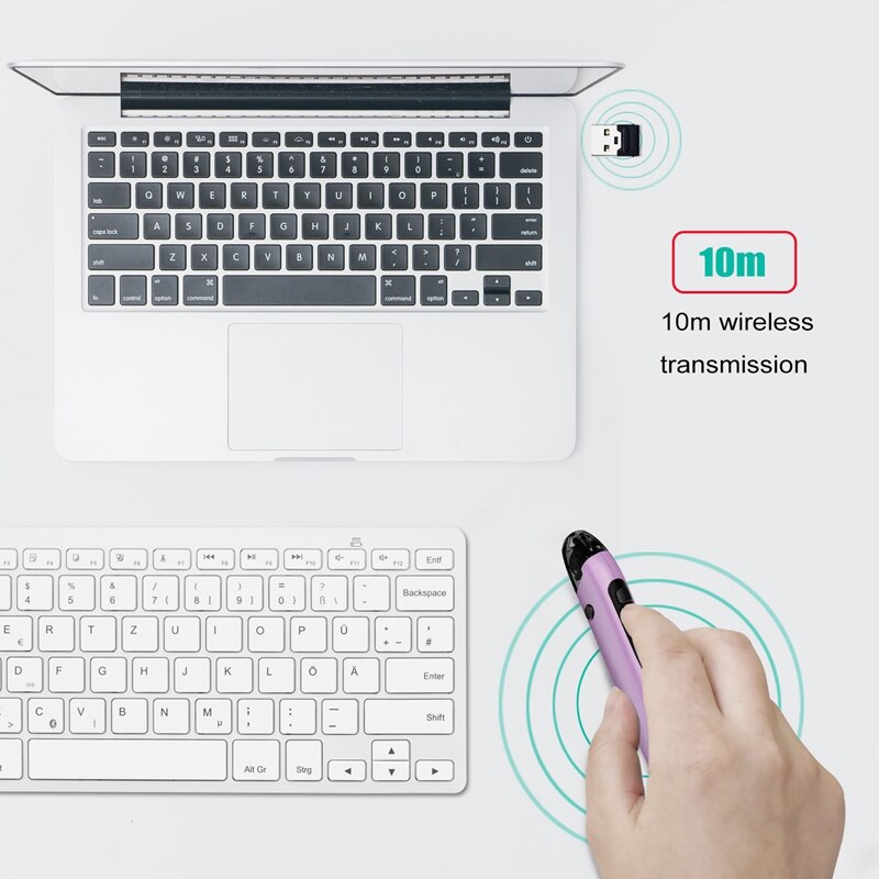 Bolígrafo ratón inalámbrico en forma de pluma Vertical, bolígrafo ratón óptico inalámbrico USB, 2,4G, 4 botones, para ordenador de escritorio/portátil
