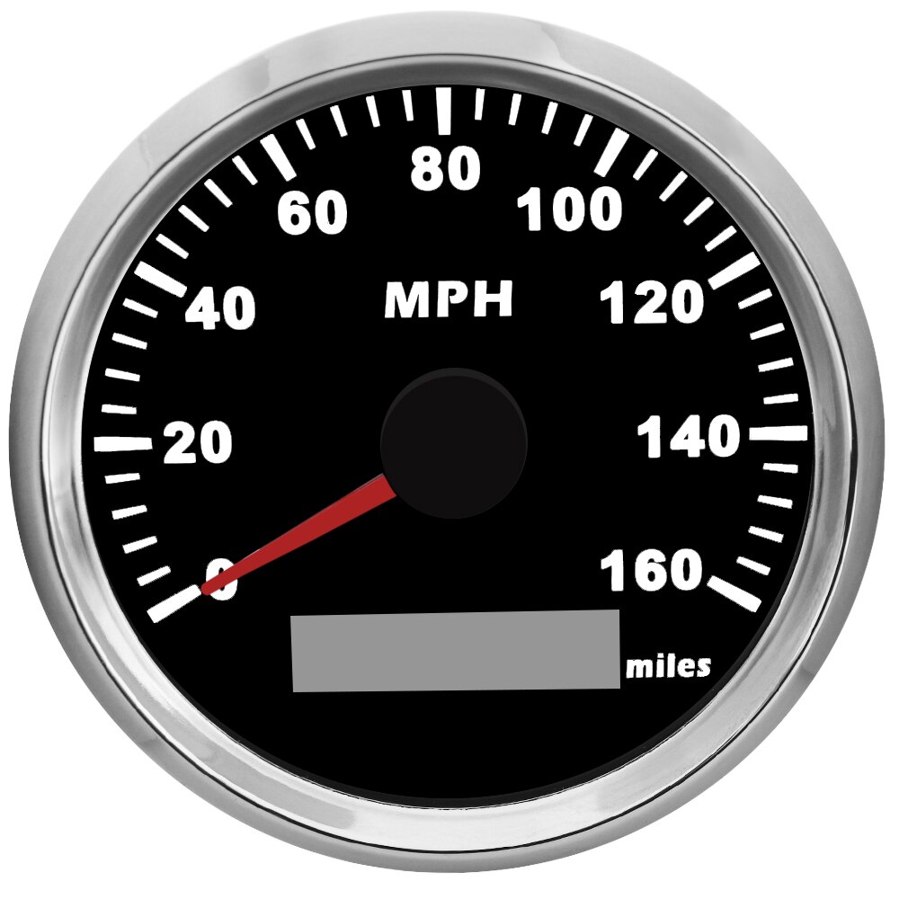 85mm 0-160MPH GPS Speedometer Gauge Black For Car Truck Motorcycle Marine Boat