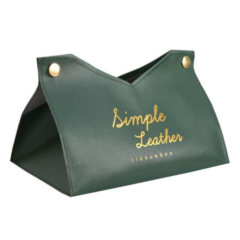 Moderne Toiletpapier Case Lederen Tissue Doos Tissues Houder Kantoor Auto Servet Dispenser Servet Papierrol Toiletpapier Case: GREEN