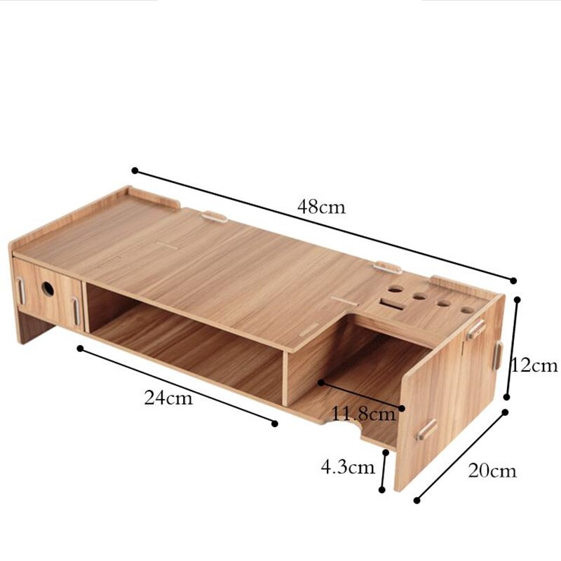 Display Computer Scherm Basis Verhogen Rack Creatieve Desktop Plaat Afwerking Opbergrek Tafel Smalle Computer Bureau