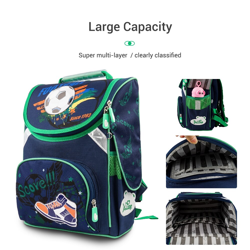 Neue freundlicher Orthopädische Schule Tasche für freundlicher Jungen FußBall Rucksack Schulranzen Mochila Infantil Primäbetreffend Schule Rucksäcke