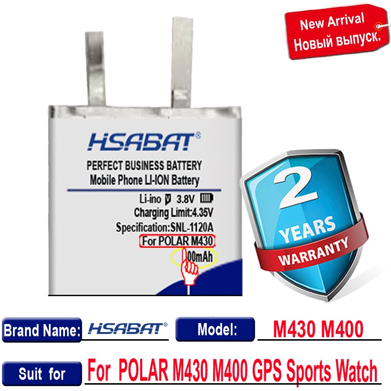 Hsabat 0 cycle 300 mah akku polar  m430 m400 gps urheilukellon vaihtoakulle