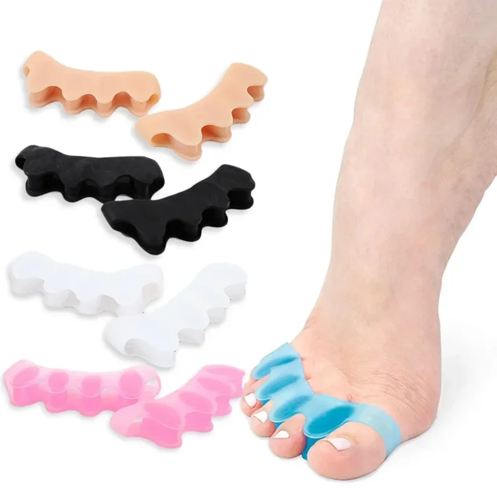 1 par silikon tåseparator hallux valgus korrigerare hammare tåkorrigerare mjukt silikonmaterial för tåseparation fotvårdsverktyg