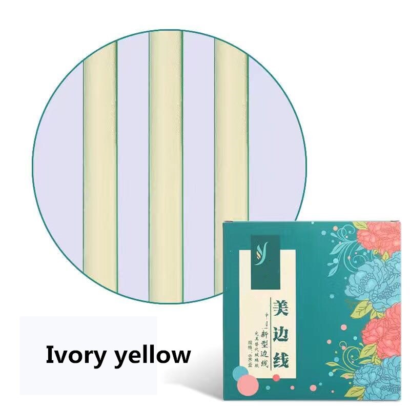 ,0.75Cm 6M/Roll Mildewproof Waterdicht Kloof Tape Zelfklevende Schoonheid Naad Muur Vloer Kloof Lijn Stickers keramische Tegel: Ivory yellow
