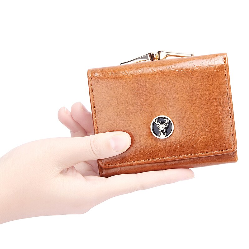 Small Women Wallet Animal Short Women's Wallet Card Holder Girls Mini Wallet Woman Lady Coin Purse for Female Clutch Bag: 8226 Brown