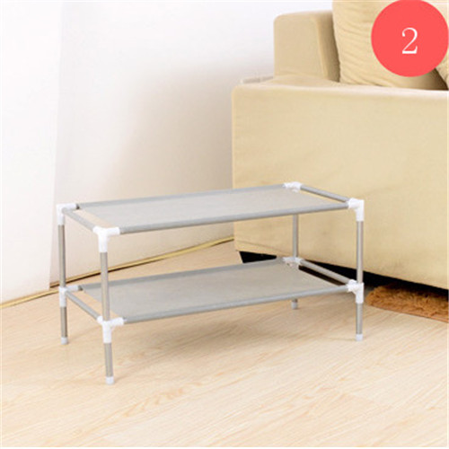 Shoe Rack Stainless Steel + Non-Woven Fabric Standing Shoe Rack DIY Shoes Storage Shelf Shoe Cabinet Home Organizer Accessories: 2 Tiers