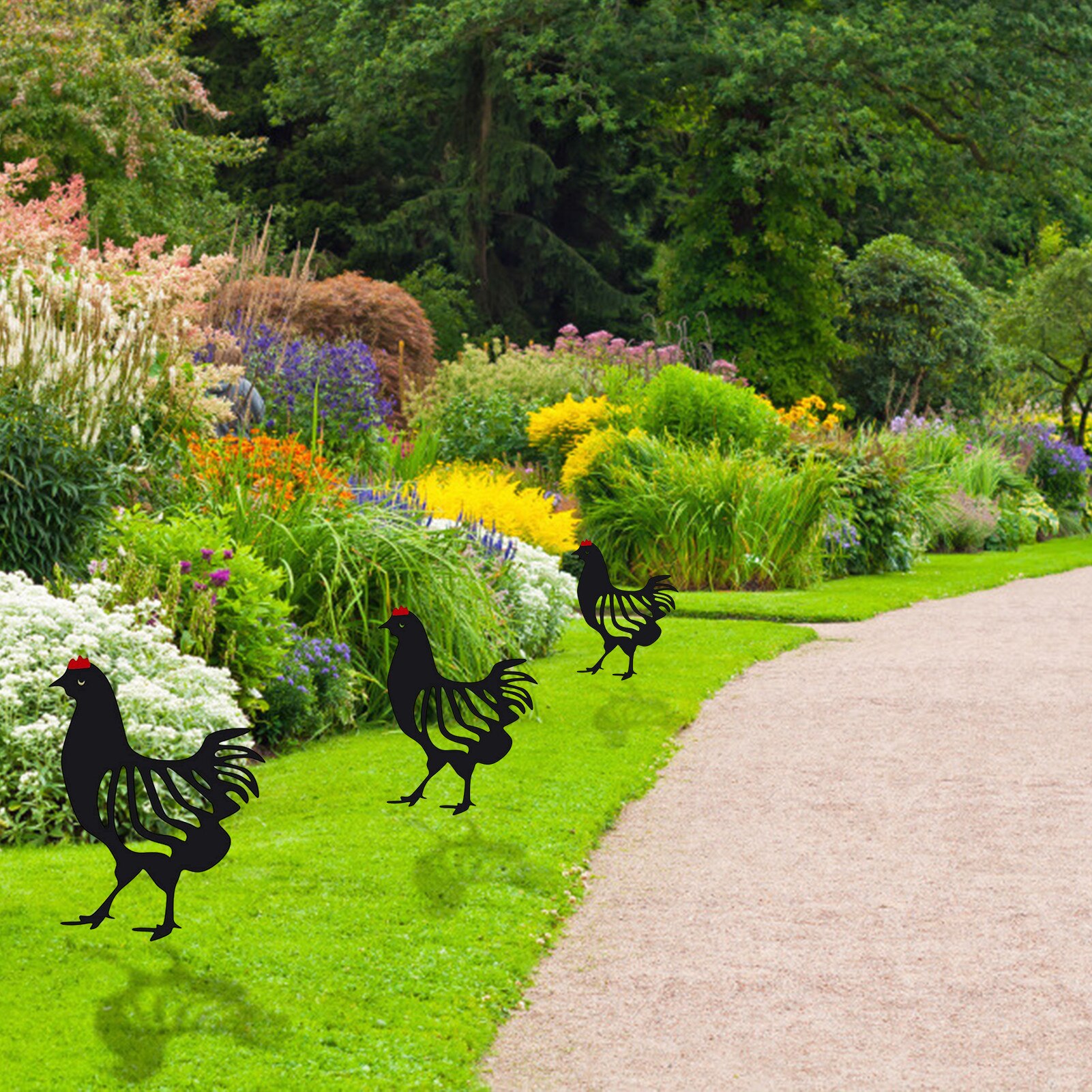 Metal Sculpture Carved Metal Rooster Garden Decoration Furnishing Articles Artwork Home Decor Animal Craft Metal Art