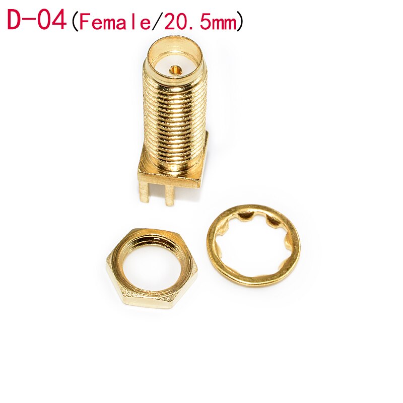 RP SMA Female Jack PCB Mount Coaxial Connector – Edge Mount With Nut, Bulkhead Style