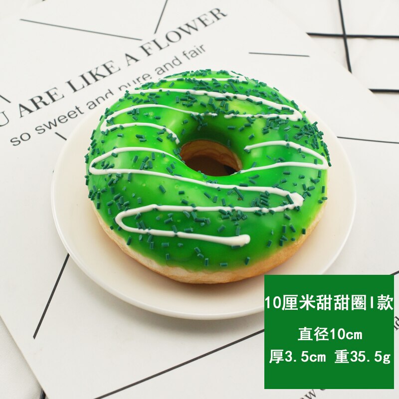 10Cm Kunstmatige Donut Voedsel Chocolade Taart Zoete Roll Kunstmatige Mini Squishy Donut Simulatie Model Fotografie Decoratie Props: 10cm green kelixt